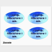Ik zwem, dus ik ben ovale sticker (Vel)