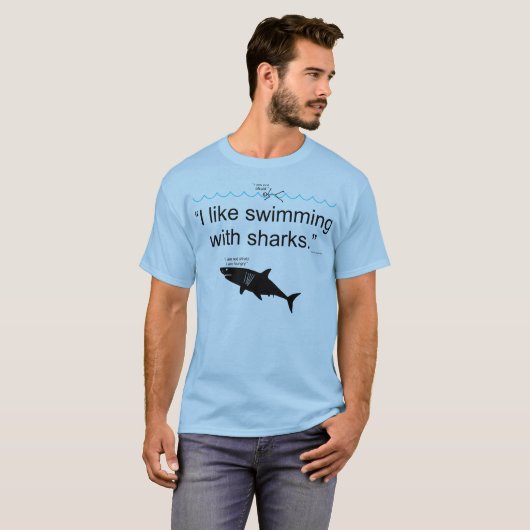 Ik zwem graag met haaien t-shirt (Voorkant volledig)