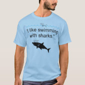 Ik zwem graag met haaien t-shirt (Voorkant)