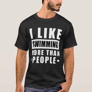 Ik zwem liever dan mensen - Grappige quote T-shirt