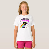 IK ZWEM LIEVER ROZE REGENBOOGDESIGN T-SHIRT (Voorkant volledig)