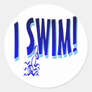 Ik zwem ronde sticker