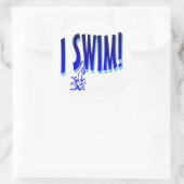 Ik zwem ronde sticker (Tas)