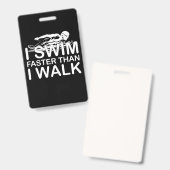 Ik zwem sneller dan ik loop badge (Voor- en achterkant)