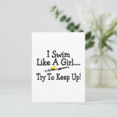 Ik zwom als een meisje dat probeert op te houden briefkaart (Staand voorkant)