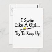 Ik zwom als een meisje dat probeert op te houden briefkaart (Voorkant / Achterkant)