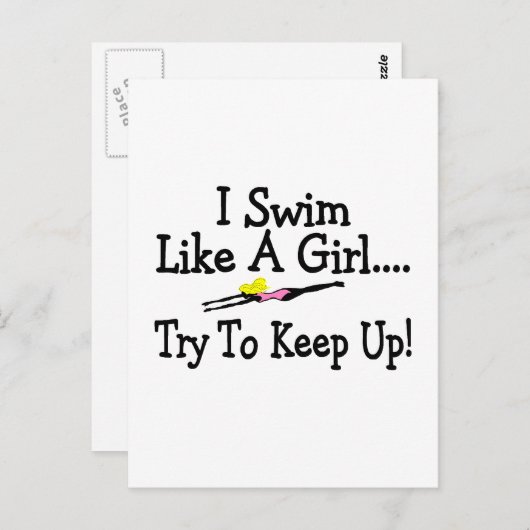Ik zwom als een meisje dat probeert op te houden briefkaart (Voorkant / Achterkant)