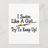 Ik zwom als een meisje dat probeert op te houden briefkaart (Voorkant)