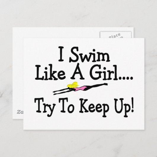 Ik zwom als een meisje dat probeert op te houden briefkaart (Voorkant / Achterkant)