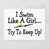 Ik zwom als een meisje dat probeert op te houden briefkaart (Voorkant)