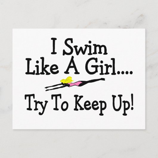 Ik zwom als een meisje dat probeert op te houden briefkaart (Voorkant)