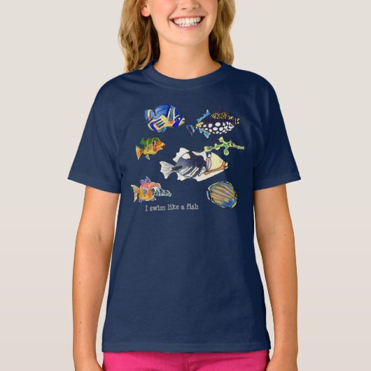 Ik zwom als een vis t-shirt (Voorkant)