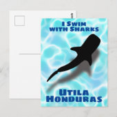 Ik zwom met Sharks Utila, Honduras Whale Shark Briefkaart (Voorkant / Achterkant)