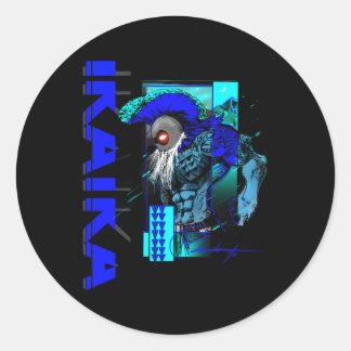 Ikaika Warrior door Micahmoto Blue Edition Ronde Sticker