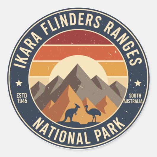 Ikara Flinders Ranges NP Retro Sticker (Voorkant)