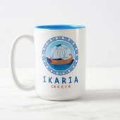 Ikaria, Griekenland Grieks scheepsontwerp Tweekleurige Koffiemok (Links)