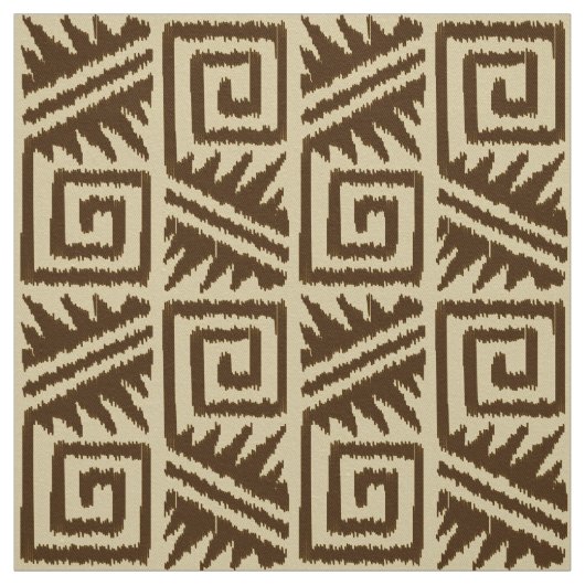 Ikat Aztec - Bruin en beige Stof (Swatch)