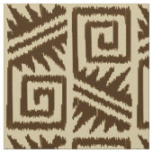 Ikat Aztec - Bruin en beige Stof (Close Up)