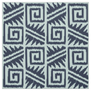 Ikat Aztec - Dark Indigo Blue en Chambrey Stof