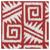 Ikat Aztec - Deep Red en White Stof (Close Up)