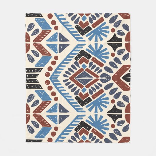 Ikat Aztec: etnisch geometrisch Ornament. Fleece Deken (Voorkant)