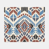 Ikat Aztec: etnisch geometrisch Ornament. Fleece Deken (Voorkant (Horizontaal))