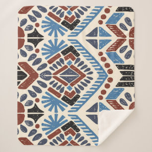 Ikat Aztec: etnisch geometrisch Ornament. Sherpa Deken