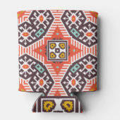 Ikat Aztec: Etnische gestreepte textuur Blikjeskoeler (Achterkant)