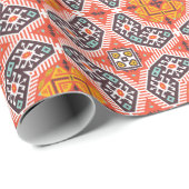 Ikat Aztec: Etnische gestreepte textuur Cadeaupapier (Rol Hoek)