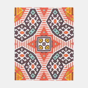Ikat Aztec: Etnische gestreepte textuur Fleece Deken