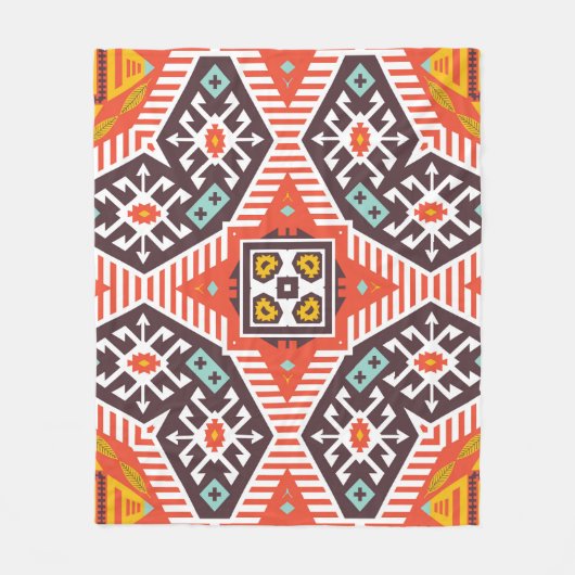 Ikat Aztec: Etnische gestreepte textuur Fleece Deken (Voorkant)