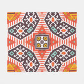 Ikat Aztec: Etnische gestreepte textuur Fleece Deken (Voorkant (Horizontaal))