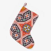 Ikat Aztec: Etnische gestreepte textuur Kleine Kerstsok (Voorkant (Hangend))