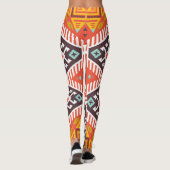 Ikat Aztec: Etnische gestreepte textuur Leggings (Achterkant)