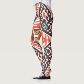 Ikat Aztec: Etnische gestreepte textuur Leggings (Links)