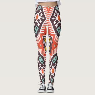 Ikat Aztec: Etnische gestreepte textuur Leggings