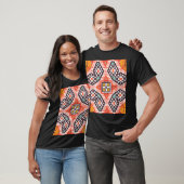Ikat Aztec: Etnische gestreepte textuur T-shirt (Unisex)