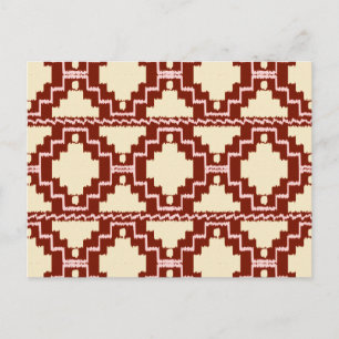 Ikat Aztec motief - Beige, Bourgondisch en Roze Briefkaart