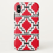 Ikat Aztec Patroon - Rood, Zwart en Wit Case-Mate iPhone Case (Achterkant)