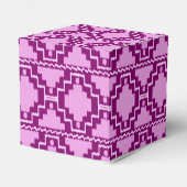 Ikat Aztec Pattern - Amethyst Paars en Violet Bedankdoosjes (Achterkant)