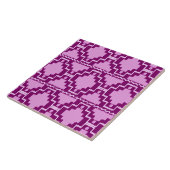 Ikat Aztec Pattern - Amethyst Paars en Violet Tegeltje (Zijkant)