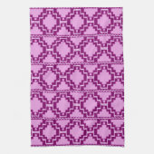 Ikat Aztec Pattern - Amethyst Paars en Violet Theedoek (Verticaal)