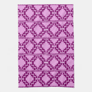 Ikat Aztec Pattern - Amethyst Paars en Violet Theedoek
