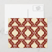 Ikat Aztec Pattern - Beige, Bourgogne en roze Briefkaart (Voorkant / Achterkant)