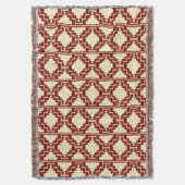 Ikat Aztec Pattern - Beige, Bourgogne en roze Deken (Voorkant Verticaal)