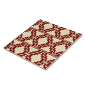 Ikat Aztec Pattern - Beige, Bourgogne en roze Tegeltje (Zijkant)
