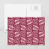 Ikat Aztec Pattern - Burgundy and Pink Briefkaart (Voorkant / Achterkant)