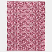 Ikat Aztec Pattern - Burgundy and Pink Fleece Deken (Voorkant)