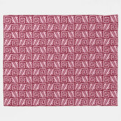 Ikat Aztec Pattern - Burgundy and Pink Fleece Deken (Voorkant (Horizontaal))