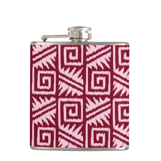 Ikat Aztec Pattern - Burgundy and Pink Heupfles (Voorkant)